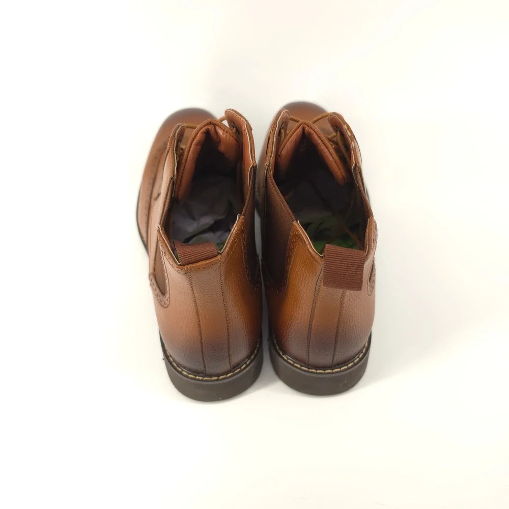 Vance Co Mens Bowman Boot Vegan Leather Brown size 11.5 Wingtip  Ankle Boot NWOB